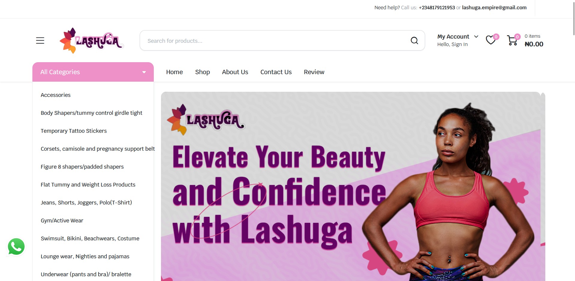 lashuga.com.ng homepage
